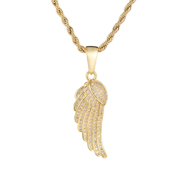 Iced Wing Pendant - Gold