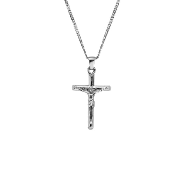 Crucifix Pendant - White Gold