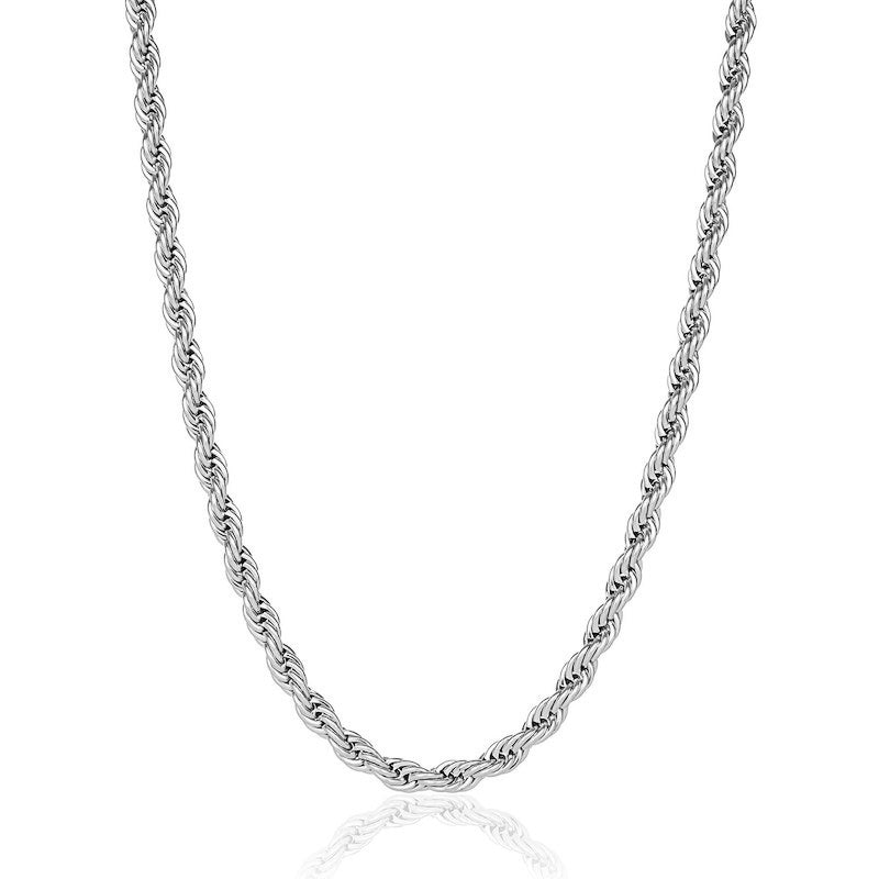 6mm Rope Chain - White Gold