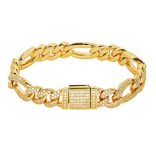 10mm Figaro Bracelet - Gold