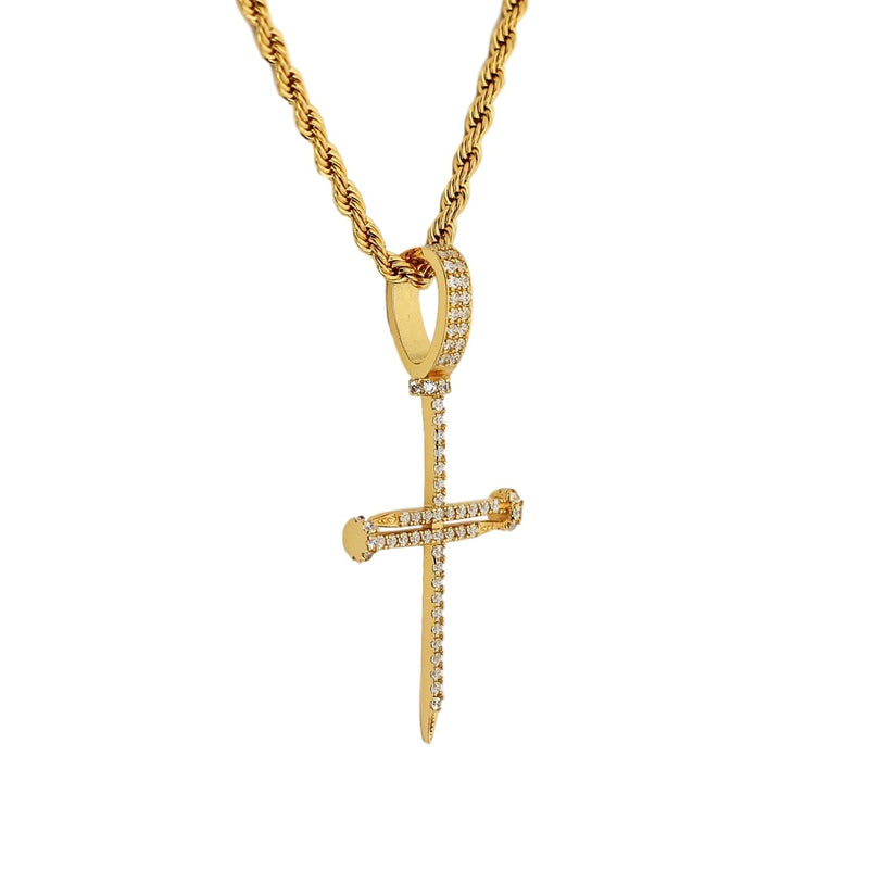 Nail Cross Pendant - Gold