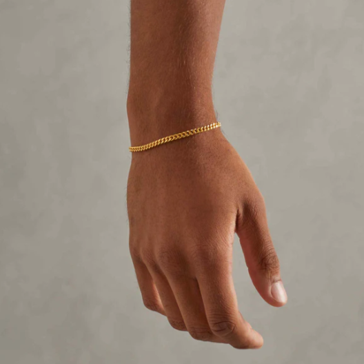 3mm Cuban Bracelet - Gold