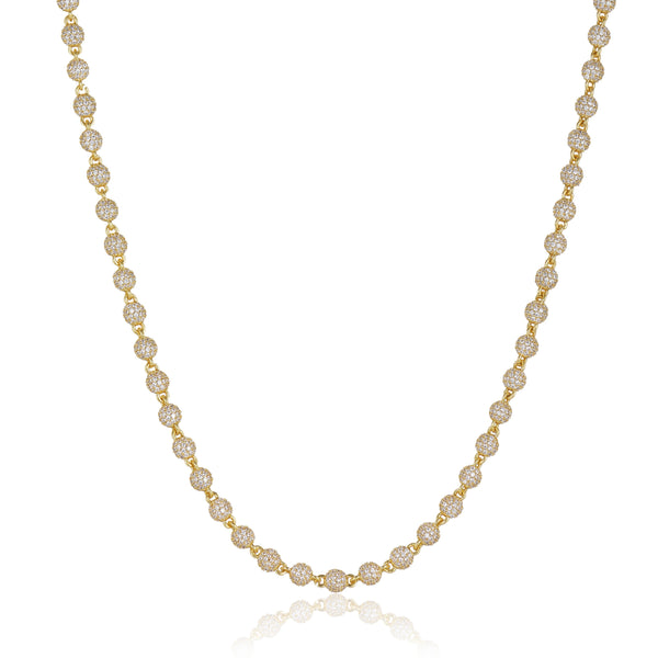 6mm Iced Ball Chain - Gold